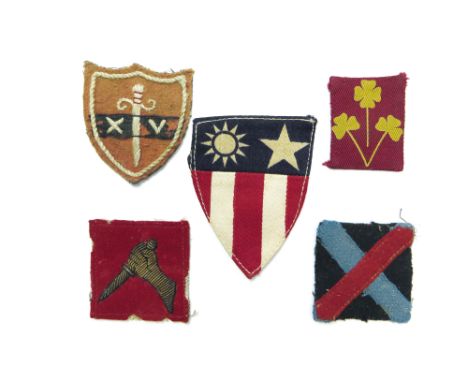 Selection of Formation Badges Including Indian including bullion embroidery 19th Indian Div ... Printed 23rd Indian Div ... 2