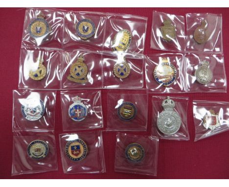 Good Selection of Special Constable Lapel Badges including KC gilt and enamel Scotland 1914 Long Service ... Gilt and enamel 