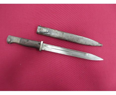 Pre WW2 Dated German K98 Bayonet 9 3/4 inch single edged blade with wide fuller. The forte marked 'S/185'. Back edge dated '3