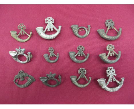 Small Selection of Rifle Volunteers Bugles consisting silvered bugle horn. Rear brooch fitting ... Silvered strung bugle. 3 r