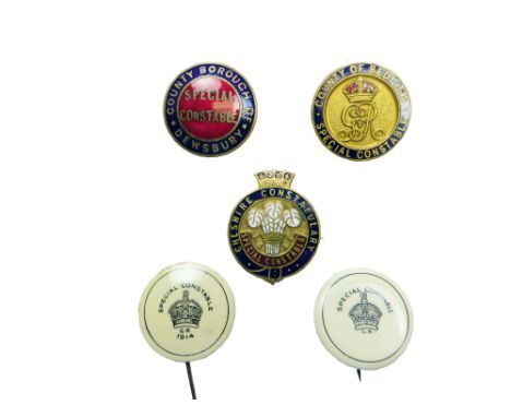 Good Selection of Special Constable Lapel Badges Including WW1 including tin and celluloid KC Special Constable ... Tin and c