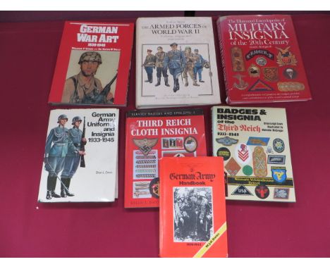 Selection of Various Military Books including Badges & Insignia of the Third Reich by Davis ... Third Reich Cloth Insignia by