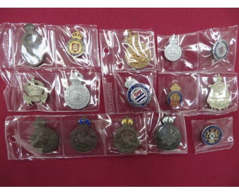 Selection of Special Constable Lapel Badges including KC darkened Metropolitan ... KC darkened and blue enamel Metropolitan .