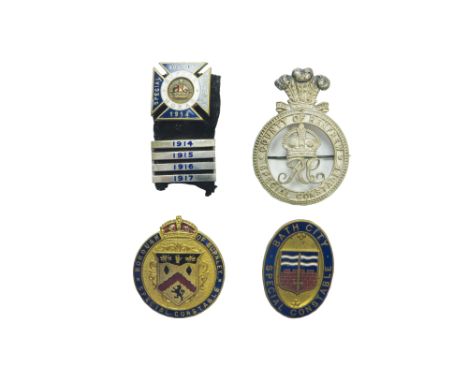 Good Selection of Special Constable Lapel Badges including KC plated and enamel Bolton 1914 with extra bars 1914, 1915, 1916,