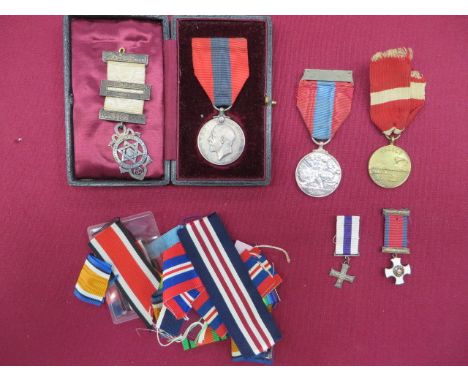 Small Selection of Various Medals consisting GRV Imperial Service medal named 'Alfred Henry Sharman'. Complete in fitted case