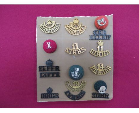 Good Selection of Indian Badges and Titles Officer cord cap bosses include maroon cord boss with central silvered X ... Red c