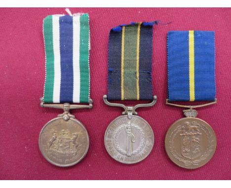 Three South African Police Medals consisting LS & GC medal named to '5802 Insp (T) K Wood' ... Faithful Service medal named t