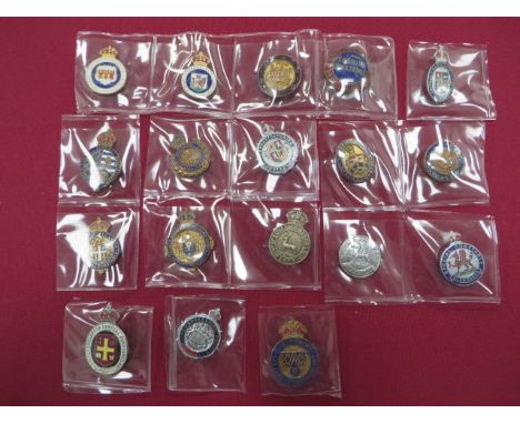 Good Selection of Special Constable Lapel Badges including gilt and enamel City of Cardiff Long Service ... KC gilt and ename