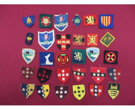 Selection of Home Command & UK Areas Formation Badges including printed Northern Command 1st patt ... Bevo weave Scottish Com