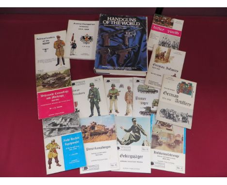 Selection of Various Books including Handguns of the World by Ezell ... German Artillery 1914-1918 by Nash (paperback) ... Ge