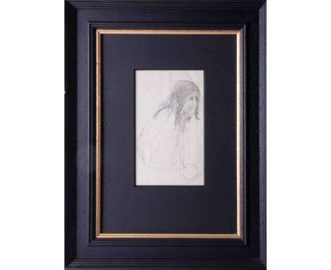 Robert Lenkiewicz, pencil sketch of a figure, with R.O.L seal, 19cm x 12cm, framed and glazed.