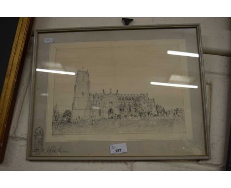 Print of the Holy Trinity Church at Blythburgh, printed by Waterlow, London