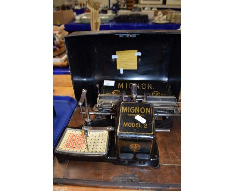 Mignon No 2 Typewriter circa 1905, German made, imported by The Electrical Company, London, serial number 43066, circa 1912