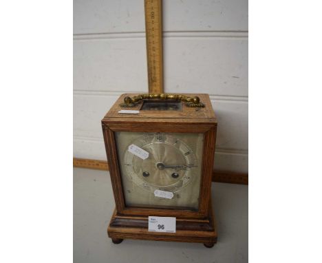 Wooden mantel clock with metal dial (a/f)