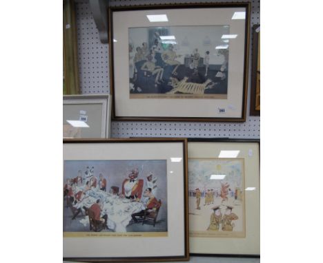 H.M. Bateman, "The Guardman Who Dropped It", a tragedy at Wellington Barracks, print; plus four others by Bateman. (5)