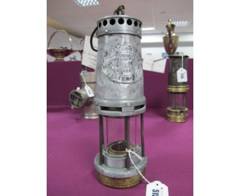 E. Thomas Williams, Aberdare, Type No. 1 Miners Lamp, 1932-39 'Managers' stamped No. 1, aluminium upper section, 26.5cm high,