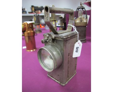 Nife of Redditch Type NH10 Miners Lamp, circa 1940, having metal horizontal carry handle, 20cm high.