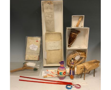 Japanese Interest - an unusual 19th century specimen of wooden string, marked bought to England by S L R Pitt, 6th Nov 1885; 