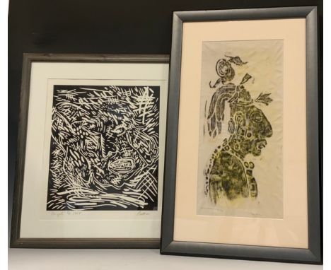 D. Pattern, by and after, 'Angel', signed, titled, and numbered 3/5 in pencil to margin, 44cm x 38cm; another, indistinctly s