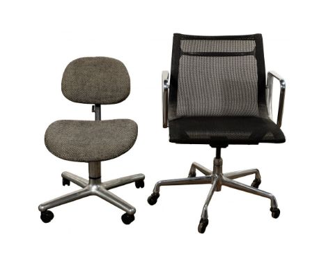 Herman Miller Office Chairs  (2) items including Eames for Herman Miller Aluminum Group swivel chair having mesh seat retaini