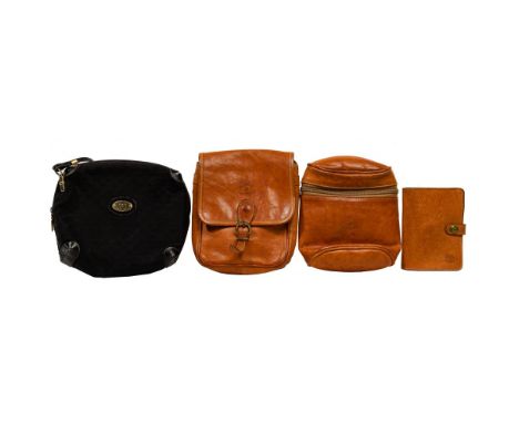 Gucci and Bisonte Handbag and Wallet Assortment  (4) items including by Gucci a cross body bag having logo print fabric body,