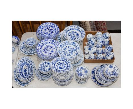 Blue and White Porcelain Assortment  (173) pieces including plates, bowls, cups and saucers; assorted makers including from E