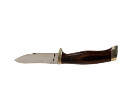 Corbet (C.R.) Sigman 'Utility Hunter' Custom Knife  Having 3.5-inch mirror polished drop-point blade marked 'C. R. Sigman' on