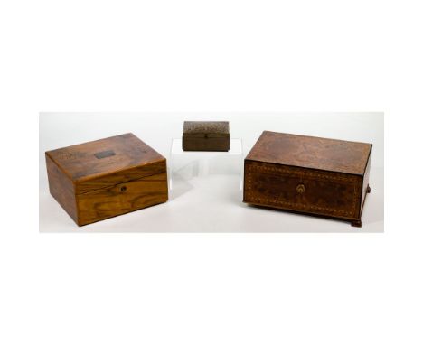 Alfred Dunhill Humidor  Wood paneling with inlaid borders on all sides except underside including hinged lid and insulated me