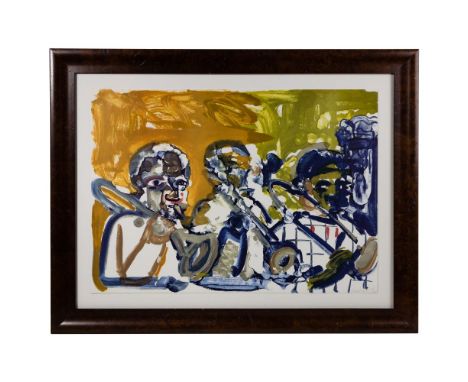 Romare Bearden (American, 1911-1988) 'Brass Section (Jamming at Minton's)' Lithograph  1979, signed and AD #9/20 lower right,