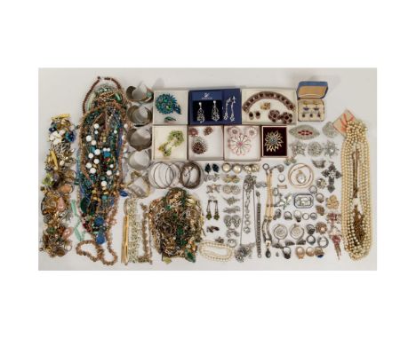 18k and 14k Gold and Costume Jewelry Assortment  Including a dome style ring (size 3.75) marked '18k'; (2) bracelets, a pocke