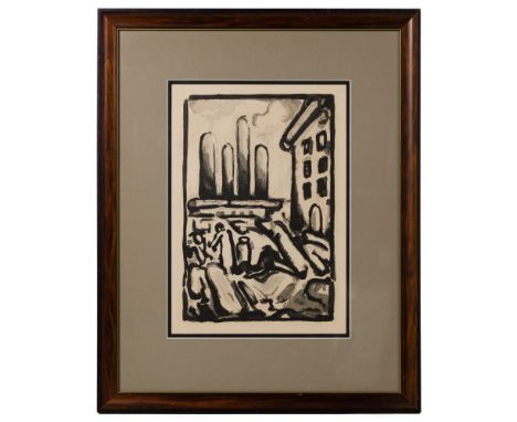 Georges Rouault (French, 1871-1958) Lithograph  1936, initial signed and dated lower left, a fauvist depiction of figures in 