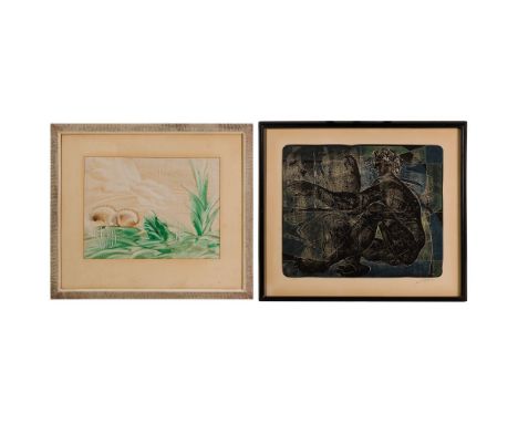 Hans Erni (Swiss, 1909-2015) Lithograph  Undated, signed lower right, #62/190 lower left, depicting an abstracted male figure