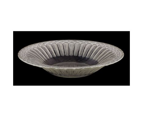 R. Lalique 'Jaffa' Crystal Bowl  Flared rim having scallop and feather pattern; etch signed on underside  Property from: a Ch