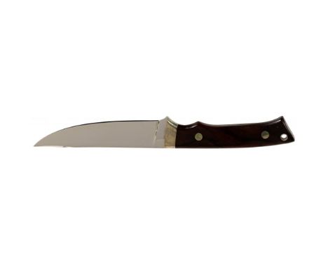 Corbet (C.R.) Sigman 'Clip Point Hunter' Custom Knife  Having 5.5-inch mirror polished clip-point blade with visible full-tap