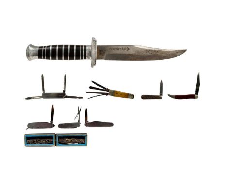 Sterling Silver Handled Pen Knives and Knife Assortment  (10) items including a pair of Case XX USA #278 '1 Dot' pen knives h
