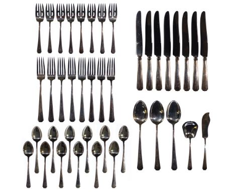 Wedlich 'Bridal' Sterling Silver Flatware Service  (41) items including (8) dinner knives, (8) dinner forks, (8) salad forks,