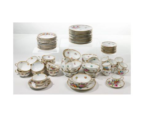 Schumann / Saxony Dresden Porcelain China  (71) items including (12) cups and (12) saucers from the 'Empress' pattern having 