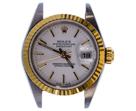 Rolex Oyster Perpetual Datejust Chronometer Wristwatch  2000, serial #840321 case #2060, having a gold fluted bezel and stain