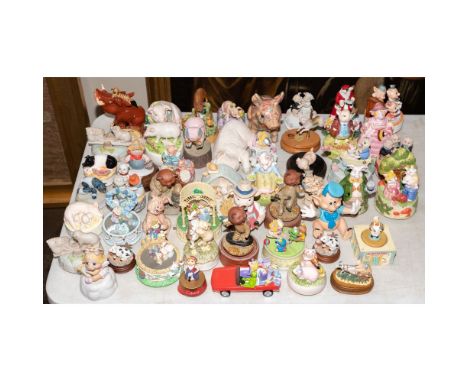 Pig Assortment  Including music boxes, cups, glassware, still banks, papier mache sculptures, lamps, candle holders, games an