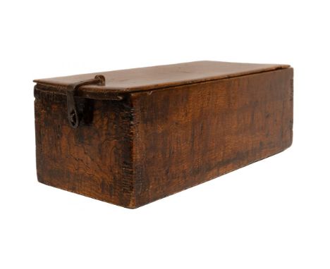 Chinese Wood Document Chest  Having tongue-and-groove construction with sliding lid and lockable metal hinge  Property from: 