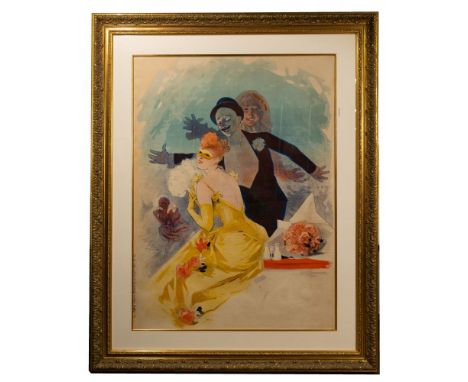 Jules Cheret (French, 1836-1932) 'Carnaval 1892' Lithograph Poster  c.1892, printed signature lower left quadrant, depicting 