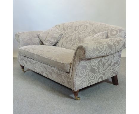 A Marks & Spencer grey floral upholstered two seater sofa, 168cm