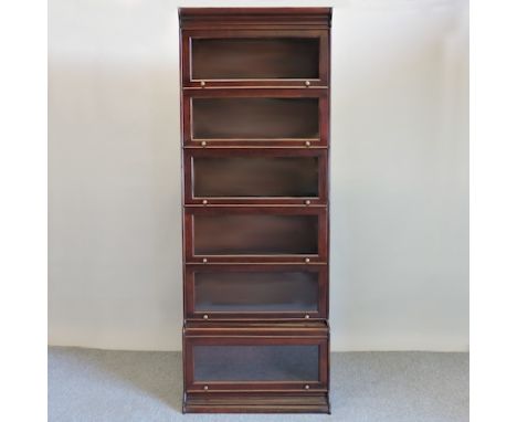 A Globe Wernicke style glazed sectional bookcase, with six tiers, 85cm