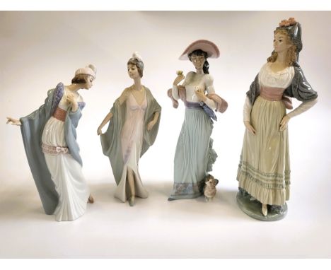 Four Lladro figures of ladies 24cm to 32cm. (4) 