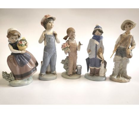 Five Lladro figures of children 17cm to 23cm. (5) 