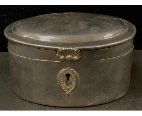 An early 20th century silver plated tea caddy 