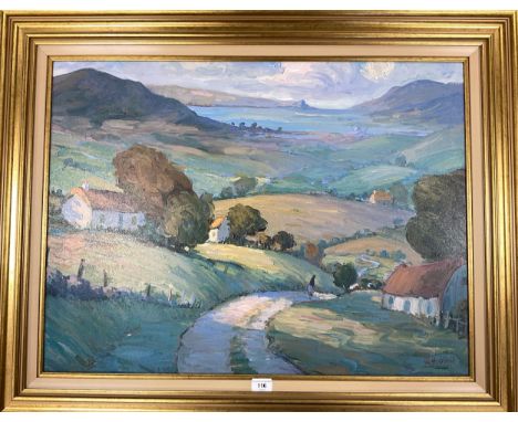 Hugh O’Neill, after, Irish Landscape, print on canvas, 60cm x 80.5cm. 