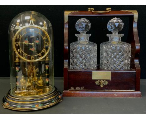 A Bohemian crystal glass two bottle tantalus, The Time 1990 competition Prize, 35.5cm x 27.5cm, with winners letter;  a Kundo