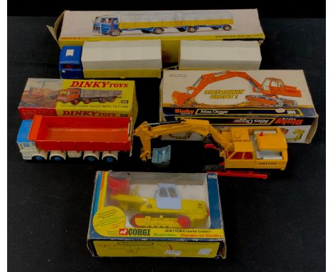 A boxed Dinky Toys No.917 Mercedes-Benz Truck and Trailer;  925 Leyland Dup Truck with Tilt Cab, 984 Atlas Digger,  Corgi 111