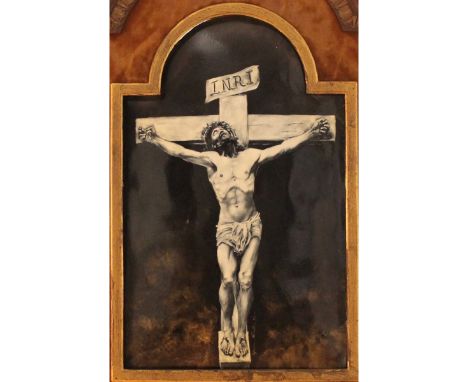Placca in smalto su rame firmata e datata 1797. Cm 33x21.Enamel plaque on copper signed and dated 1797. Cm 33x21. 